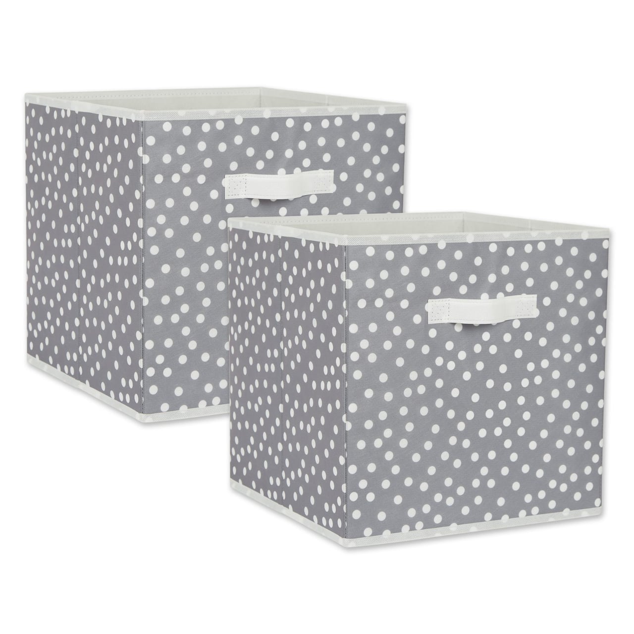 DII® 13" Gray & White Dots Storage Cube, 2ct.